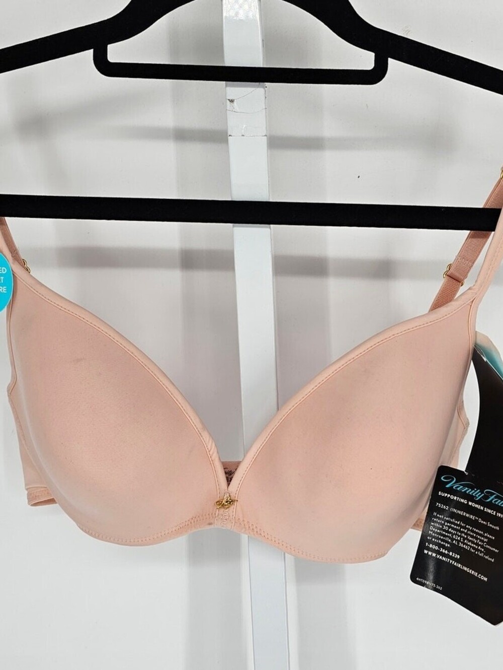 Vanity Fair Womens Sz 36A T Shirt Bra Light Pink Cushioned Comfort NEW
